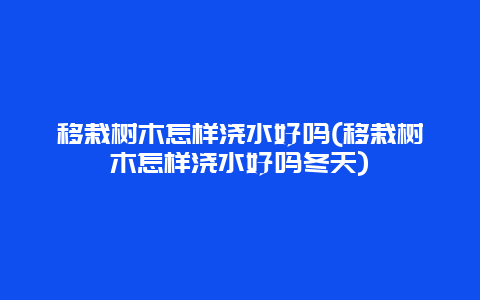 移栽树木怎样浇水好吗(移栽树木怎样浇水好吗冬天)