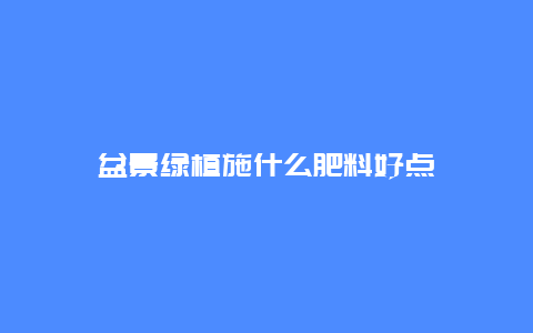 盆景绿植施什么肥料好点