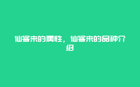 仙客来的属性，仙客来的品种介绍