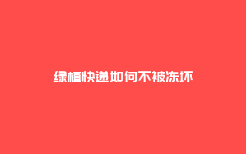 绿植快递如何不被冻坏