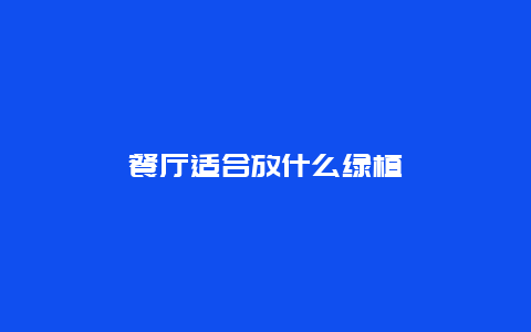 餐厅适合放什么绿植