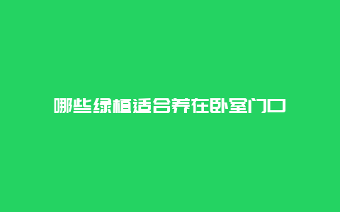 哪些绿植适合养在卧室门口