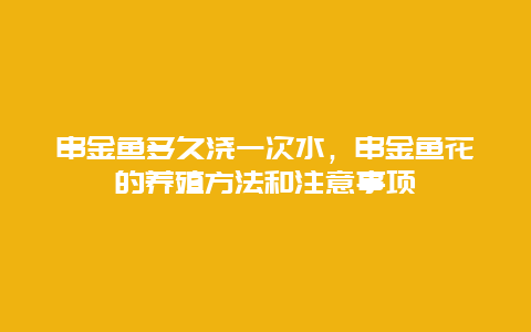 串金鱼多久浇一次水，串金鱼花的养殖方法和注意事项