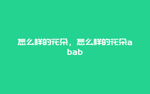 怎么样的花朵，怎么样的花朵abab