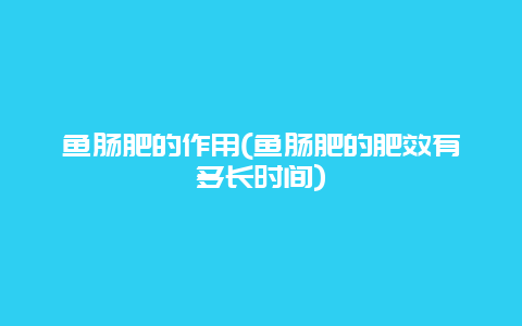 鱼肠肥的作用(鱼肠肥的肥效有多长时间)