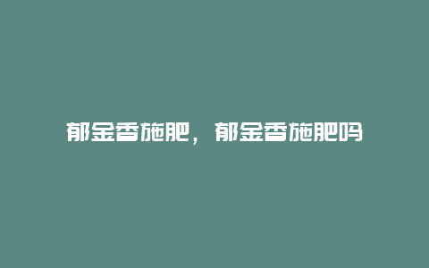 郁金香施肥，郁金香施肥吗