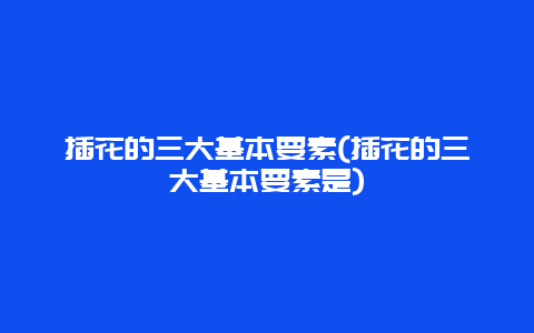 插花的三大基本要素(插花的三大基本要素是)