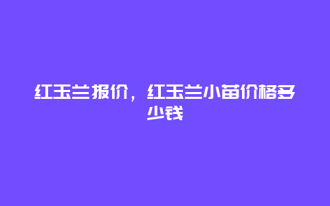 红玉兰报价，红玉兰小苗价格多少钱