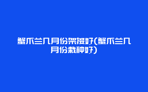 蟹爪兰几月份架接好(蟹爪兰几月份栽种好)