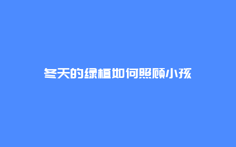 冬天的绿植如何照顾小孩