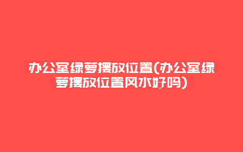 办公室绿萝摆放位置(办公室绿萝摆放位置风水好吗)