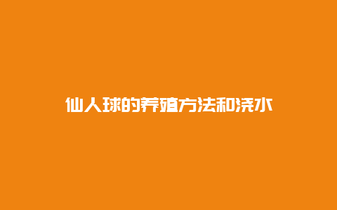 仙人球的养殖方法和浇水