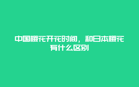 中国樱花开花时间，和日本樱花有什么区别