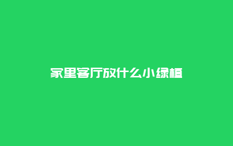 家里客厅放什么小绿植