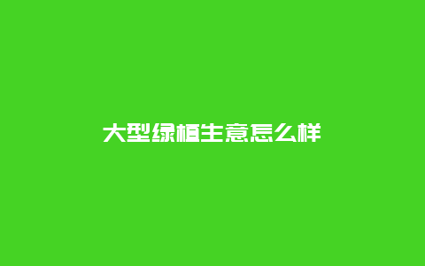 大型绿植生意怎么样