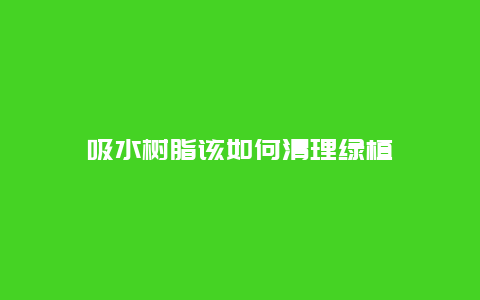 吸水树脂该如何清理绿植