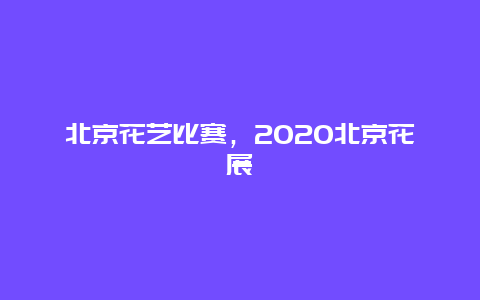 北京花艺比赛，2020北京花展