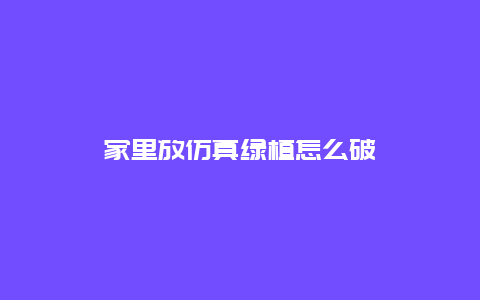 家里放仿真绿植怎么破