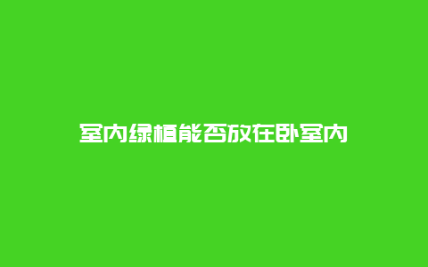 室内绿植能否放在卧室内