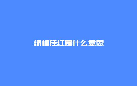 绿植挂红是什么意思