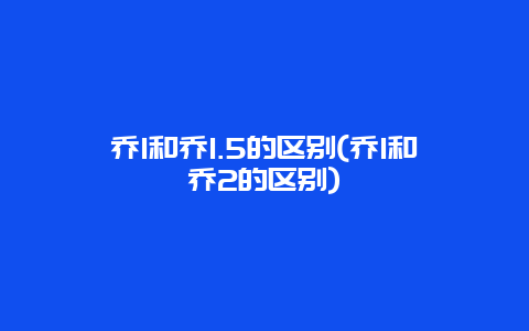 乔1和乔1.5的区别(乔1和乔2的区别)