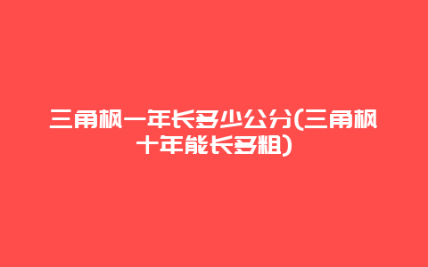 三角枫一年长多少公分(三角枫十年能长多粗)