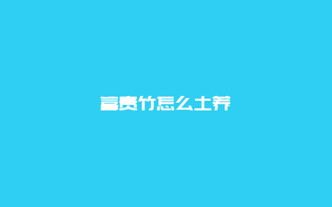 富贵竹怎么土养