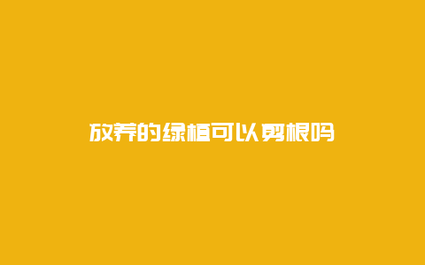 放养的绿植可以剪根吗