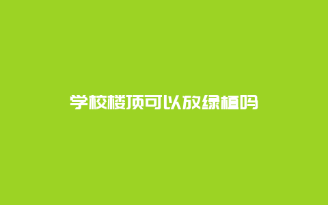 学校楼顶可以放绿植吗