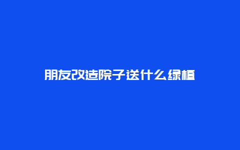 朋友改造院子送什么绿植