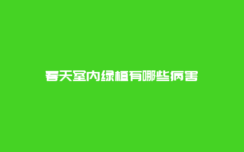 春天室内绿植有哪些病害