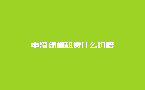 申港绿植租赁什么价格