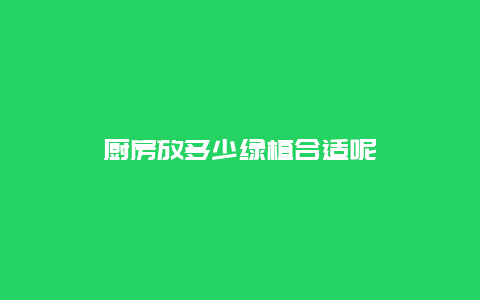 厨房放多少绿植合适呢