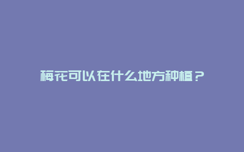 梅花可以在什么地方种植？