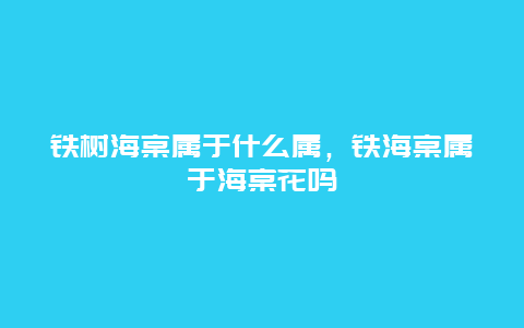 铁树海棠属于什么属，铁海棠属于海棠花吗