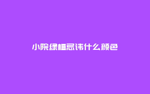 小院绿植忌讳什么颜色