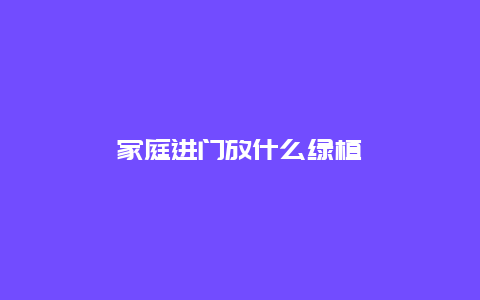 家庭进门放什么绿植