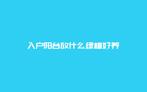 入户阳台放什么绿植好养