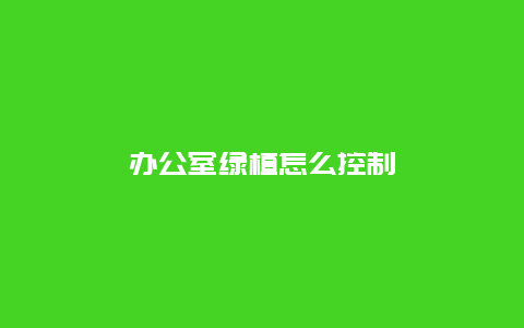 办公室绿植怎么控制