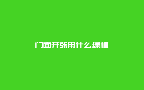 门面开张用什么绿植