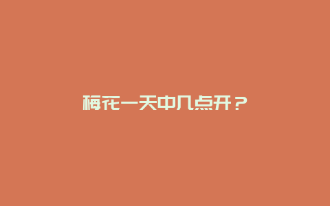 梅花一天中几点开？