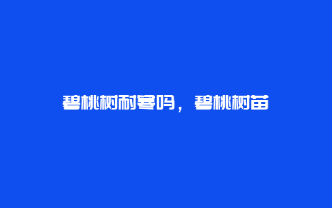 碧桃树耐寒吗，碧桃树苗