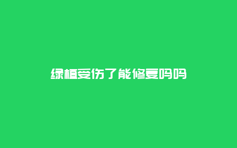 绿植受伤了能修复吗吗