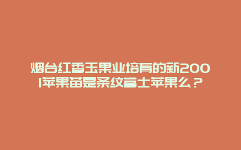 烟台红香玉果业培育的新2001苹果苗是条纹富士苹果么？