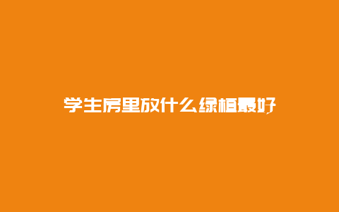 学生房里放什么绿植最好