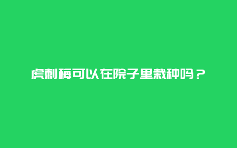 虎刺梅可以在院子里栽种吗？