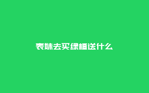 表妹去买绿植送什么