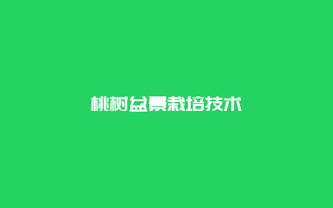 桃树盆景栽培技术