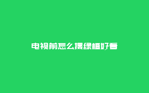 电视前怎么摆绿植好看