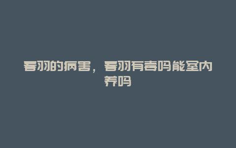 春羽的病害，春羽有毒吗能室内养吗